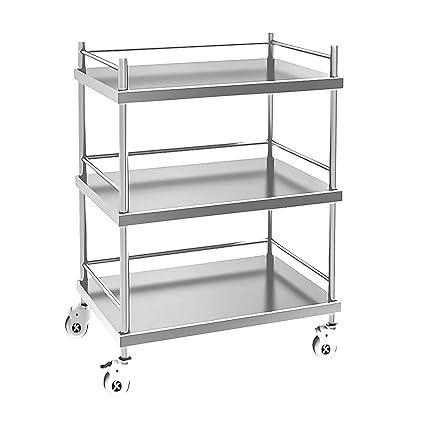 Stainless Steel Instrument Trolley 3 Shelves