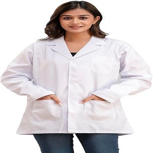Welltrust Healthcare CLOTH KING Presents Unisex Lab Coat Cotton Half Sleeves Lab Coat Doctor Coat Women Coat Student Lab Coat Medical Coat Doctor Apron With Three Pockets(Pack Of 1).