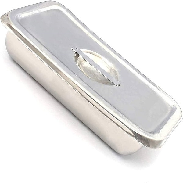 LAJA Imports 9"x5"x2" Hospital Holloware Instrument Stainless Steel Trays with Lid